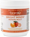 BrainMD Bright Minds Memory Multi, Orange Mango Flavor Powder - 30 Servings - Multivitamin & Memory Support - Gluten/Sugar Free