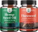 Naturalmetabolism boosterSeed Oil & Omega Flaxseed Softgels Bundle - Joint Support & Omega 3 6 9 Supplement for Hair, Skin, Nails