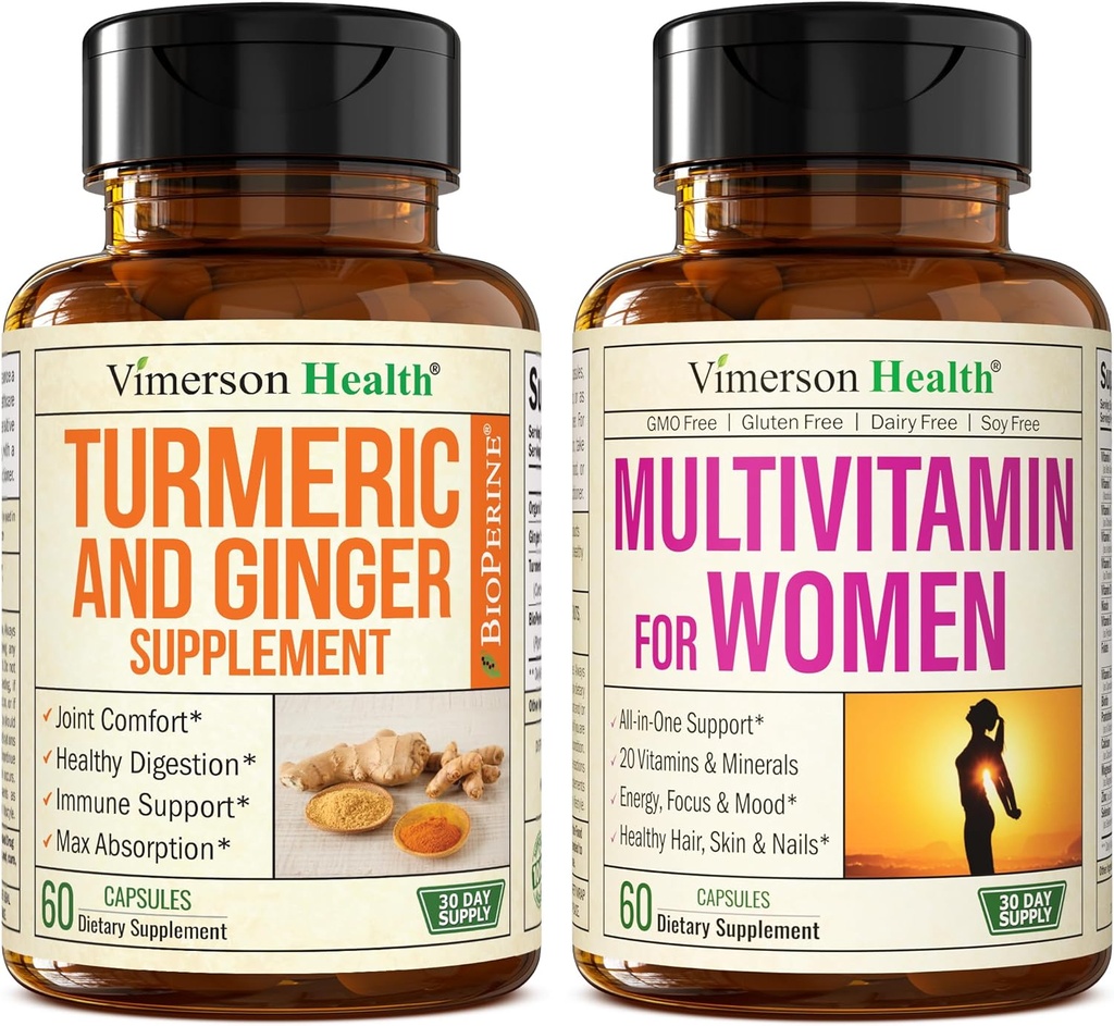 Turmeric and Ginger Joint Support Supplement with Multivitamin for Women by Vimerson Health