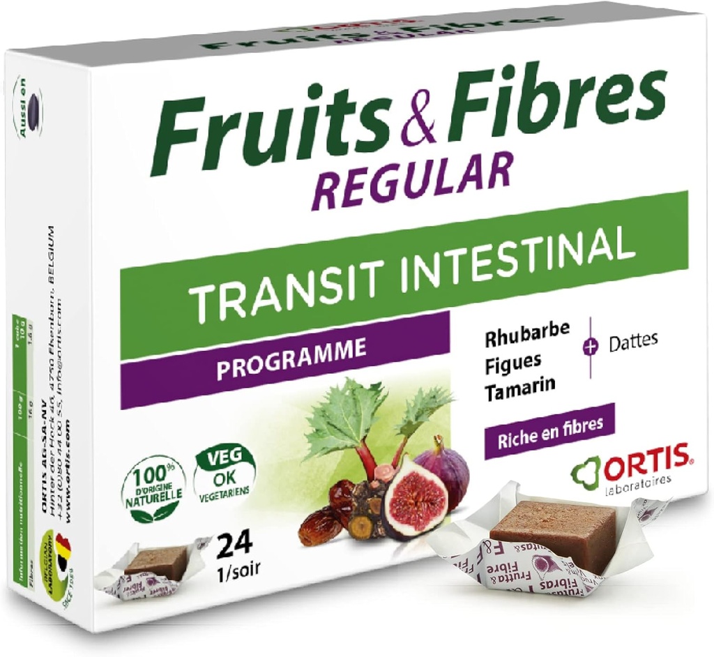 Ortis Fruits & Fibres Regular 24 Cubes for Digestive Health and Regularity