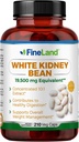 Premium White Kidney Bean Extract 19500mg - Max Strength Carb Breakdown & Metabolism Support - 210 Capsules