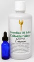 GOE Guardian Of Eden 120ppm Concentrated Pure Colloidal Silver (1 Quart) - Lab Tested & Certified with Free Dropper Bottle