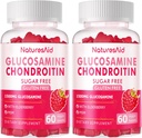 Natures Aid Nutrition Glucosamine Chondroitin Gummies with MSM, Elderberry - Joint & Immune Support (2 Pack, Raspberry Flavor)