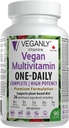 VEGANLY Vitamins One-Daily Vegan Multivitamin - 90 Veg Tablets, High Potency B12 & D3, 26 Essentials for Plant-Based Diets.