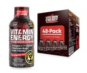 Keto-Friendly Pre Workout Energy Shots with Clean Green Tea Caffeine - Berry Flavor - 1.93 Fl Oz (Pack of 48) | Natural Endurance Blend for 7+ Hours of Energy