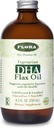 Certified Organic Cold Pressed Flax Seed Oil with DHA, Essential Fatty Acids in 8.5 oz Glass Bottle