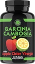 Garcinia Cambogia with Apple Cider Vinegar and Gymnema Leaf - Digestive Health Blend with CLA, Raspberry Ketones & Cinnamon - 60 Vegetarian Tablets for Men and Women - 1-Bottle