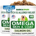 360 Fish Oil Treats for Dogs - Omega 3 Supplement for Shedding, Skin Allergy, Itch Relief, Hot Spots, Joint Health - Alaskan Salmon Formula with EPA & DHA Omega-3 Fatty Acids