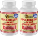 Sunshine Naturals Super Digestive Supplement with Ox Bile & Activated Charcoal - 100 Tablets (Pack of 2) for Digestive Support, Bloating Relief, Gut Cleanse, and Nutrient Absorption.