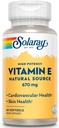 Solaray Vitamin E 1000 IU Softgel Capsules - High Potency d Alpha Tocopherol Supplement for Skin Health, Heart Function, and Antioxidant Support - 60 Softgels, 60 Servings - 60-Day Guarantee
