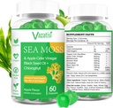 Organic Irish Sea Moss Gummies with Black Seed Oil & Chlorophyll - Thyroid, Digestion, Mood, Energy & Immune Support - 2 Pack, 120 Vegan Gummies - Adults, Kids, Women, Men