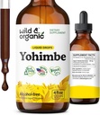 Organic Yohimbe Supplement for Men & Women - 5mg Yohimbine Extract - Alcohol-Free Drops - Vegan & Non-GMO - 4 fl oz
