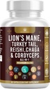 60 Count Health Heals Mushroom Supplement with Lion's Mane, Turkey Tail, Reishi, Cordyceps, Chaga, and Marshmallow Root