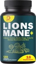 18-in-1 Mushroom Supplement Complex with Lion's Mane, Cordyceps Sinensis, and Reishi Mushroom - Brain, Energy, Memory, and Immune Support - 120 Capsules
