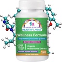 Organic Mushroom Extract Capsules for Immune Support - 1,500mg, 40% Beta-Glucans, 120 Caps - Cancer Sciences Wellness Formula