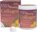 Japanese Formulated INJA Wellness Beauty Marine Collagen Supplement with Vitamin C for Healthy Joints, Muscles, Skin & Hair - 125gm Mango Flavor, Sugar & Gluten Free - Men & Women