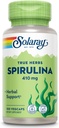 Solaray Spirulina Capsules - 410mg Algae Superfood for Energy & Health - 100 Count, 100 Servings