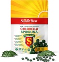 Organic Sunlit Green Chlorella Spirulina Tablets - Immune & Gut Support, Mood Boost - Rich in Chlorophyll & Amino Acids, 500 Tabs