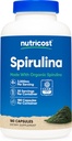 Organic Spirulina Capsules 3,000mg - 180 Count, Vegetarian & Gluten Free - CCOF Certified, 30 Servings