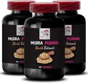 Muira Puama Bark Extract - Natural Energy Source for Resilience and Performance - Plant-Powered Energizing Blend - 3 Bottles 180 Capsules