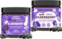 Organic Sambucus Elderberry Gummies for Kids & Adults | Immune Support with Zinc & Vitamin C | Vegan, No Added Sugar | Plant-Based Chewable Gummies for the Whole Family