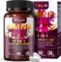 11-in-1 NMNH NAD+ Supplement with Resveratrol & CoQ10 - 600mg, Anti-Aging Support - 60 Count