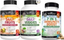 BioSchwartz 2 Month Supply Daily Fruits and Veggies Supplement for Women and Men + 7 in 1 Immune Support with Antioxidants