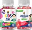 Magnesium and Zinc Gummies for Mood, Muscle, and Immune Support - Chewable Supplement for Adults and Kids - 200mg Magnesium Citrate - Sunny SAM