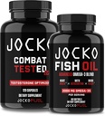 Men's Test Booster & Omega 3 Fish Oil Bundle - Jocko Fuel Supplements (2 Pack) for Muscle Building & Antioxidant Support