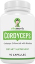 Cordyceps Mushroom Capsules with Rhodiola - 2000mg of Cordyceps Extract and Rhodiola for Energy, Stress Relief, Performance - Non-GMO Formula