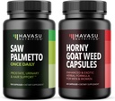 Men's Prostate Health and Performance Herbal Supplement Bundle - Saw Palmetto and Horny Goat Weed Capsules for Vitality - 100 Saw Palmetto & 60 Horny Goat Weed Capsules